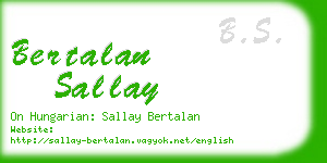 bertalan sallay business card